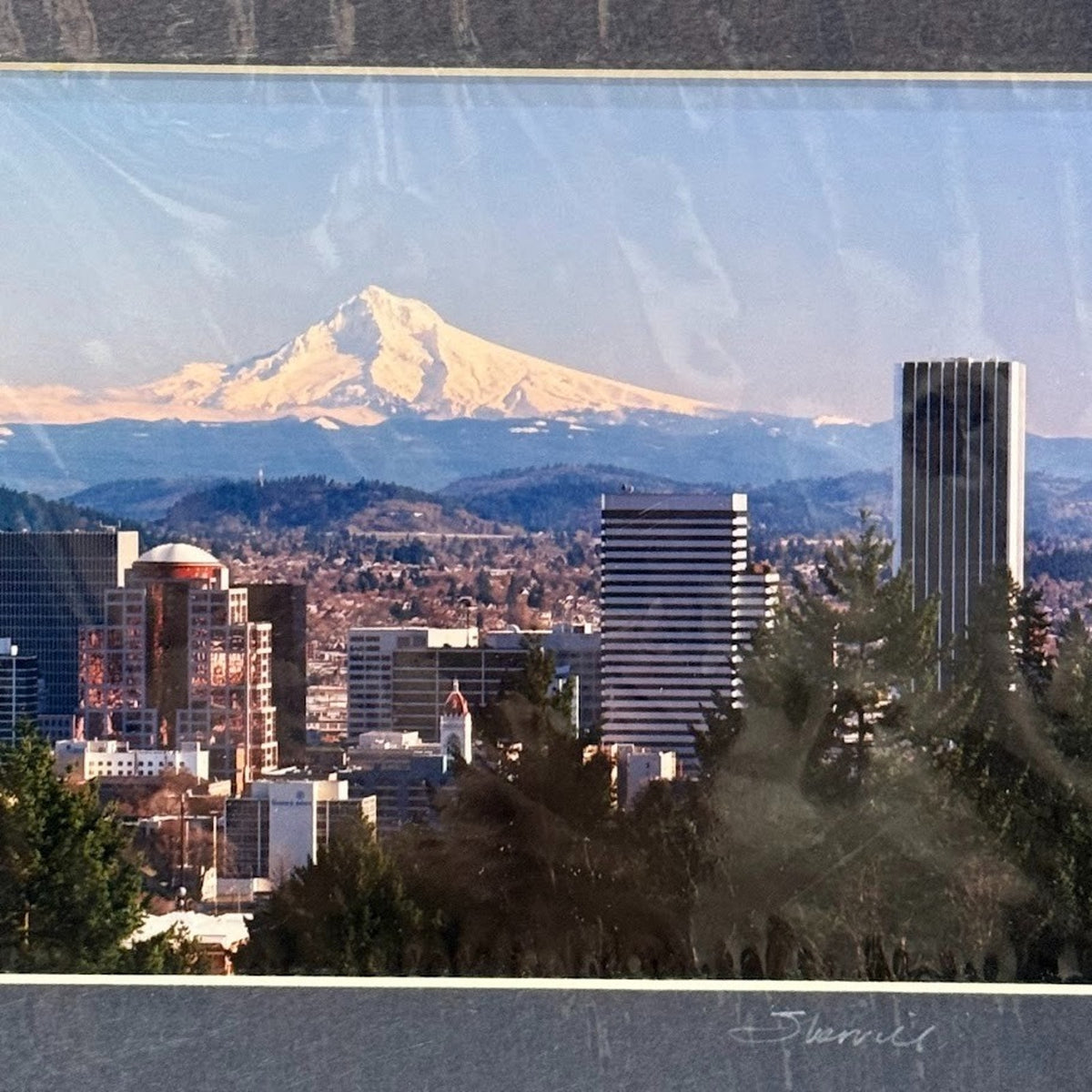 Portland Skyline, Mt. Hood View – Signed Sherrill Photo Print 8" x 10"
