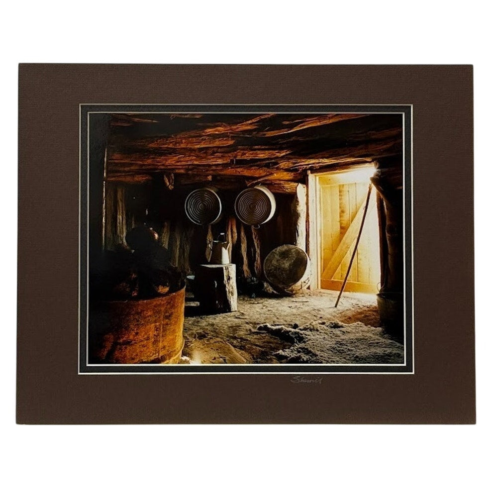 Navajo Hogan – Signed Sherrill Double-Matted Photo Print 14" x 11"