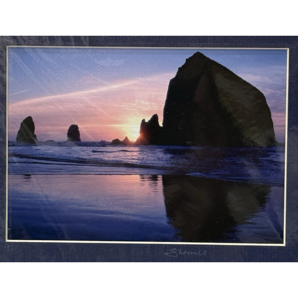 Haystack Rock, Cannon Beach Sunset – Signed Sherrill Photo Print 8x10