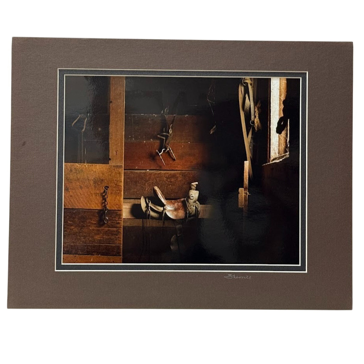Saddle Room – Signed Sherrill Matted Photo Print 14" x 11"