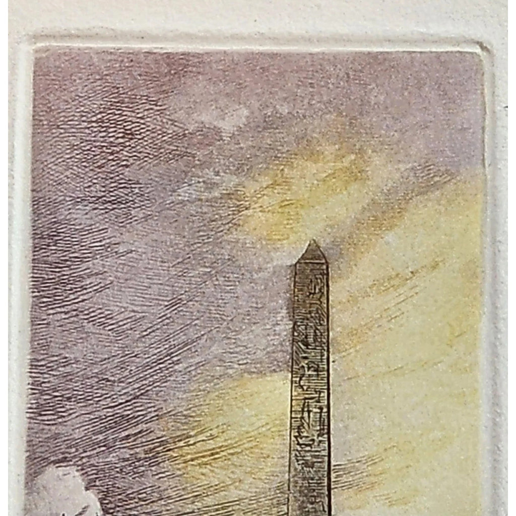 Place de la Concorde, Paris – Signed Léopold Robin Etching 10" x 12"