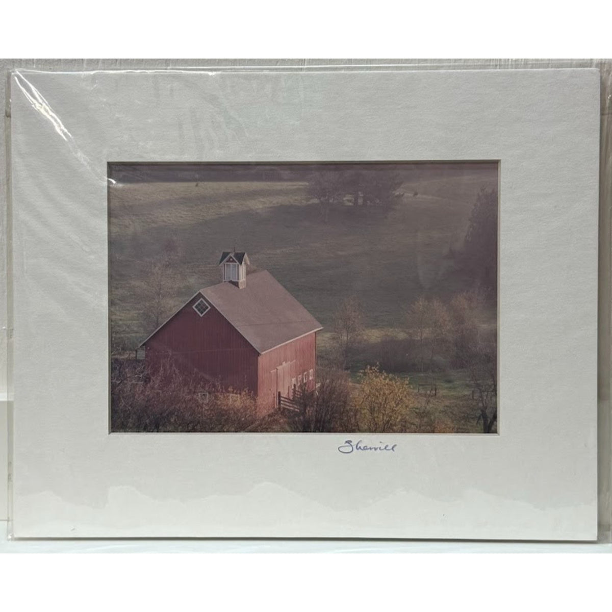 Red Barn, Rustic Country Farmhouse – Signed Sherrill Photo Print 8" x 10"