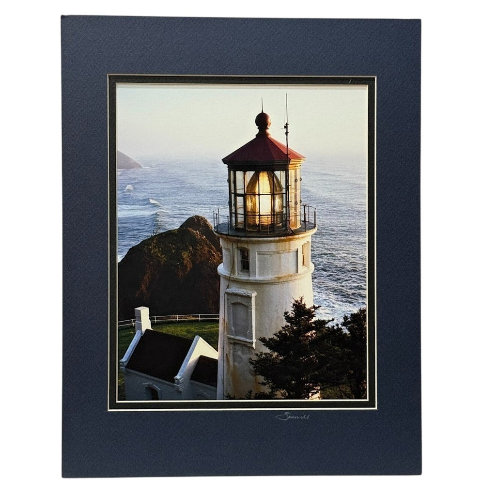 Heceta Head Lighthouse, Oregon – Signed Sherrill Matted Photo Print 14" x 11"