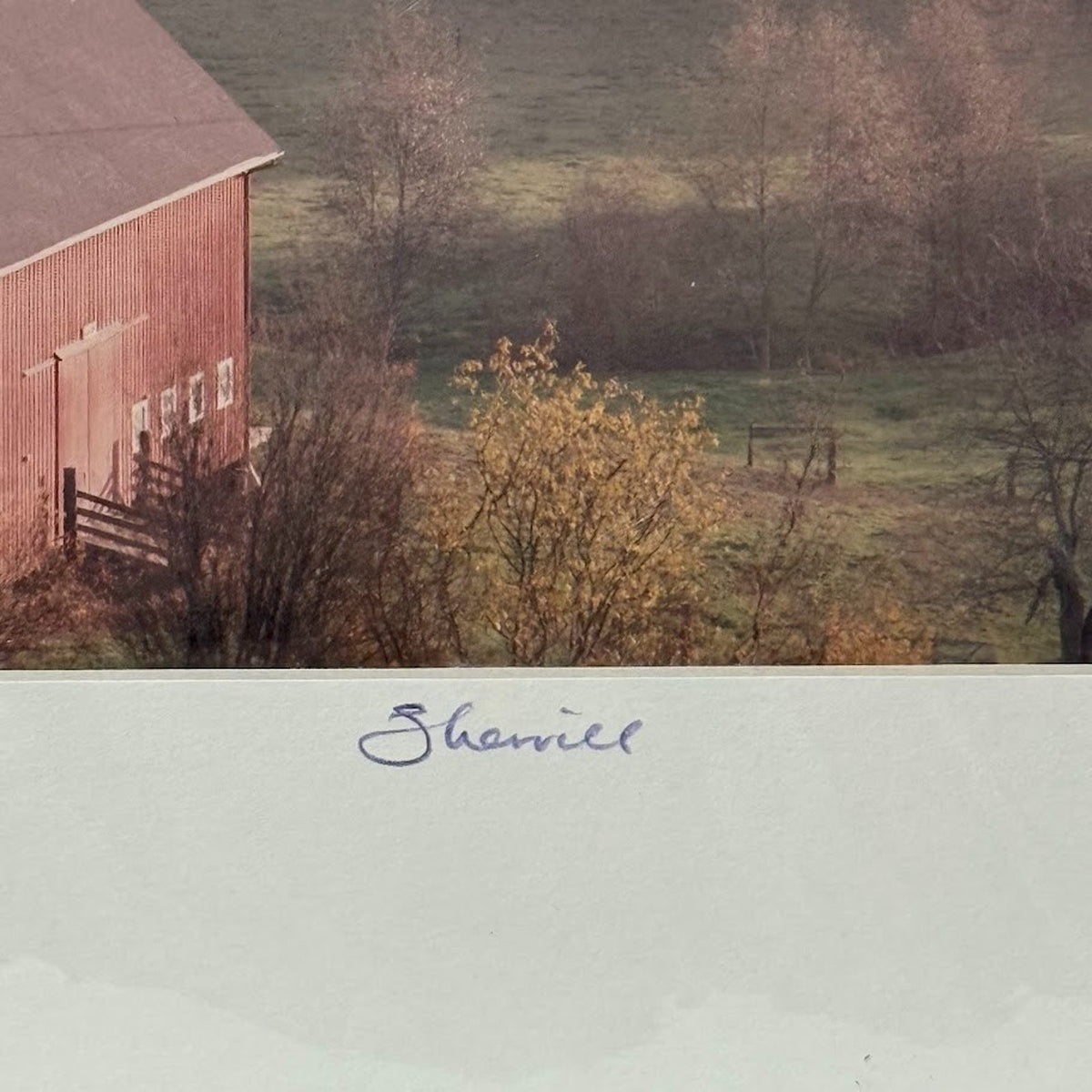 Red Barn, Rustic Country Farmhouse – Signed Sherrill Photo Print 8" x 10"