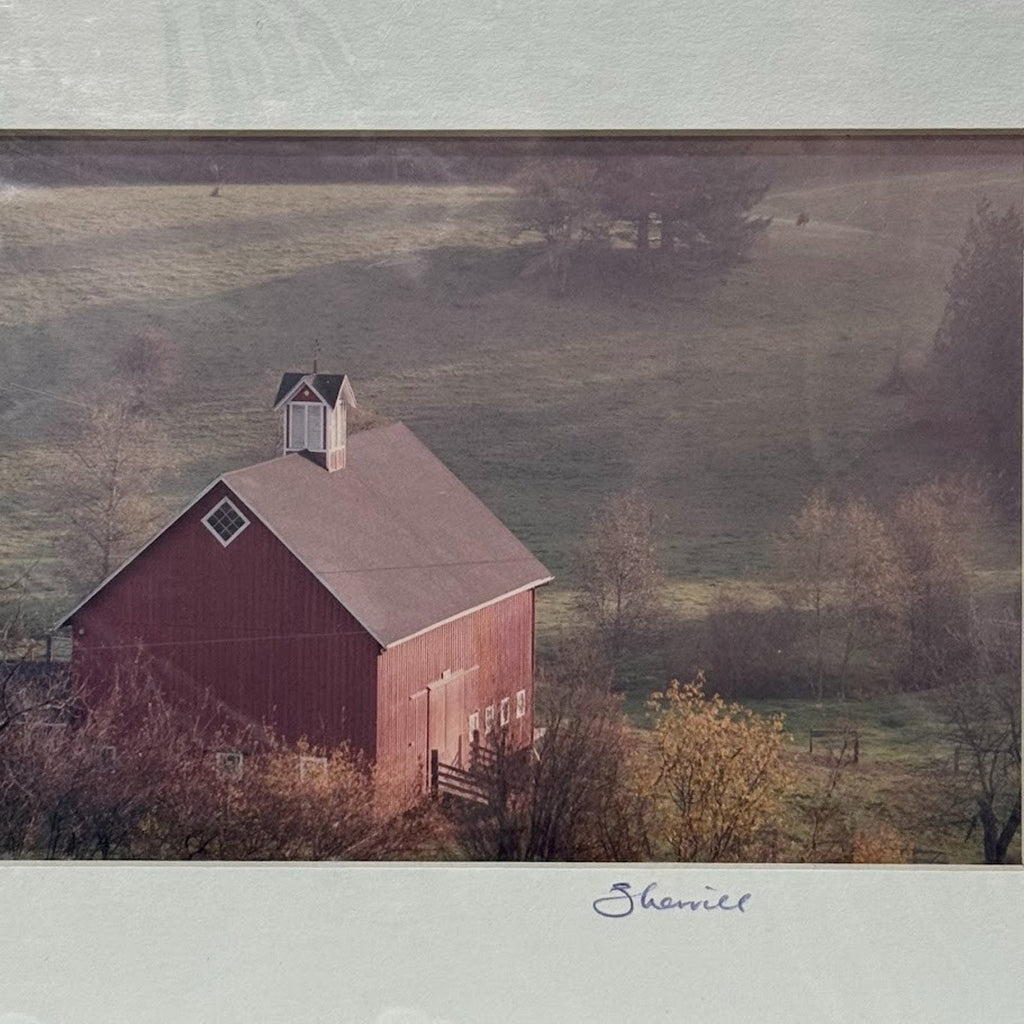 Red Barn, Rustic Country Farmhouse – Signed Sherrill Photo Print 8" x 10"