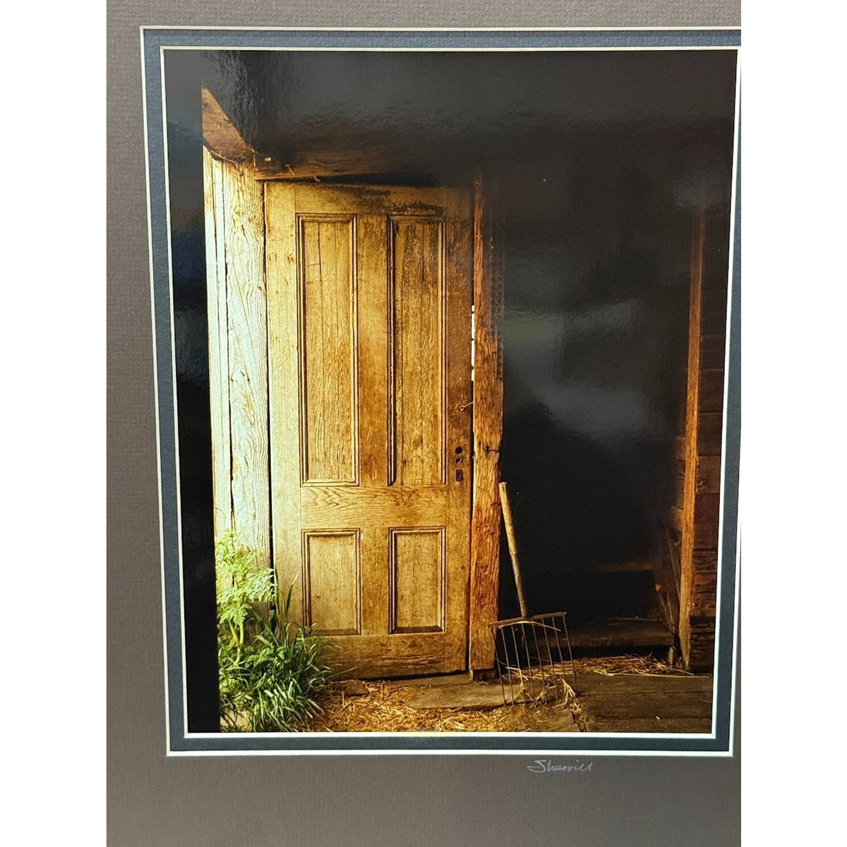 Door in Old Barn – Signed Sherrill Double-Matted Photo Print 14" x 11"