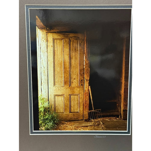 Door in Old Barn – Signed Sherrill Double-Matted Photo Print 14" x 11"