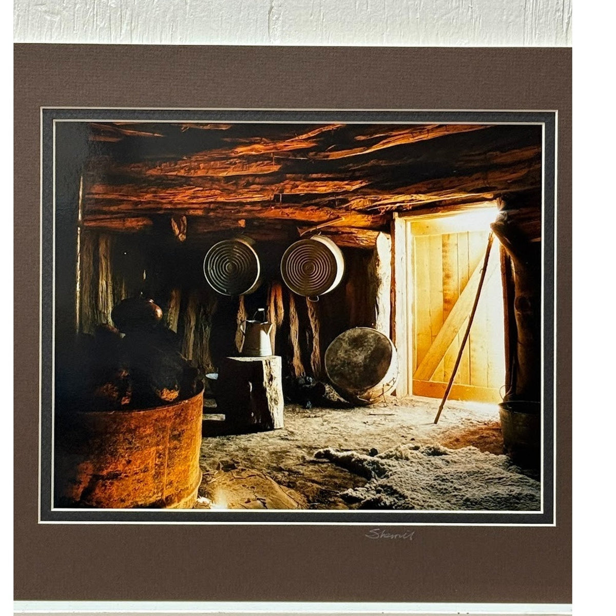 Navajo Hogan – Signed Sherrill Double-Matted Photo Print 14" x 11"