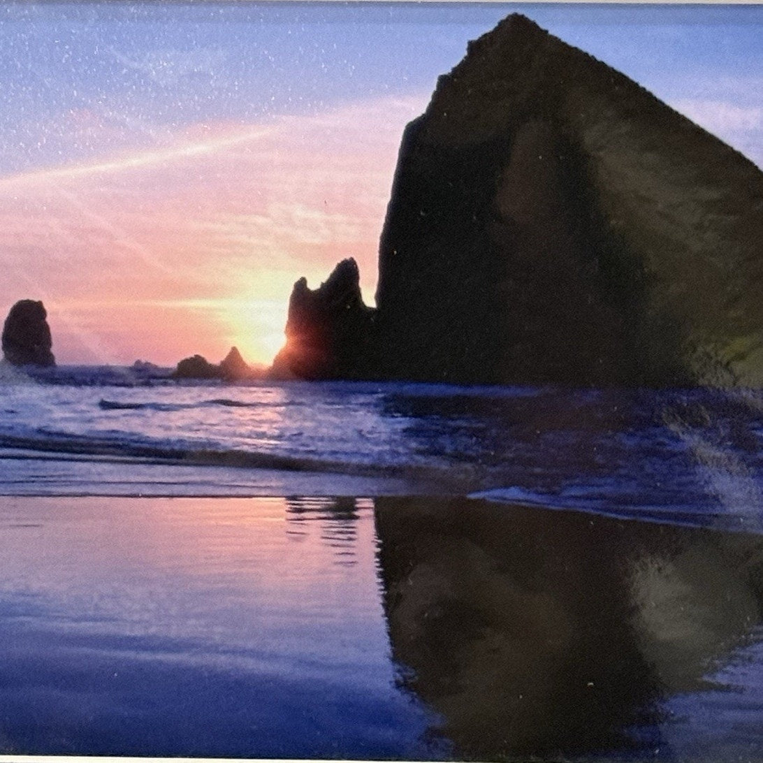 Haystack Rock, Cannon Beach Sunset – Signed Sherrill Photo Print 8x10