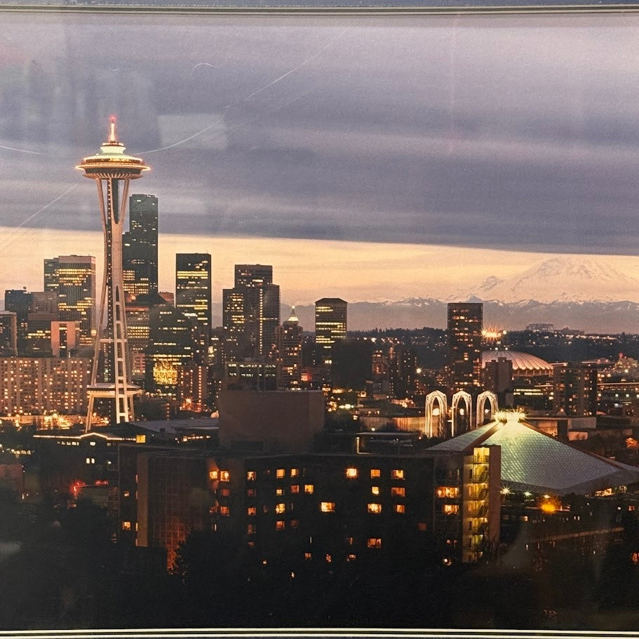 Seattle Skyline Evening - Signed Sherrill Photo Print 24" x 20"