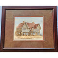The Crown Inn, Tudor Half-Timbered Pub – Signed W. Garn Watercolor 12" x 9.75"
