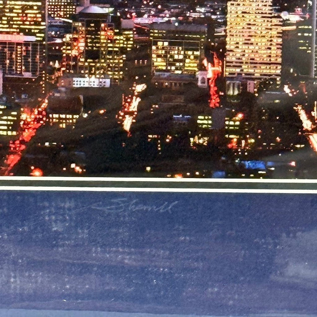 Portland Skyline at Night with Mt. Hood — Signed Sherrill Photo Print 13" x 7"
